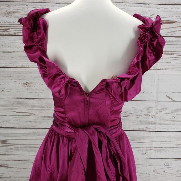 Gunne Sax by Jessica McClintock Magenta Victorian Formal Prom Dress Size 5 - Picture 13 of 16